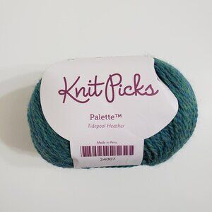 Knit Picks Palette Yarn 1 Ball Peruvian Wool Tidepool Heather C740 50g 231yards